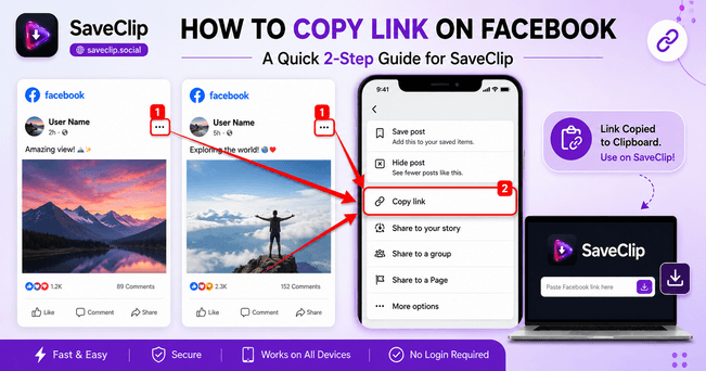 How to copy Facebook link guide