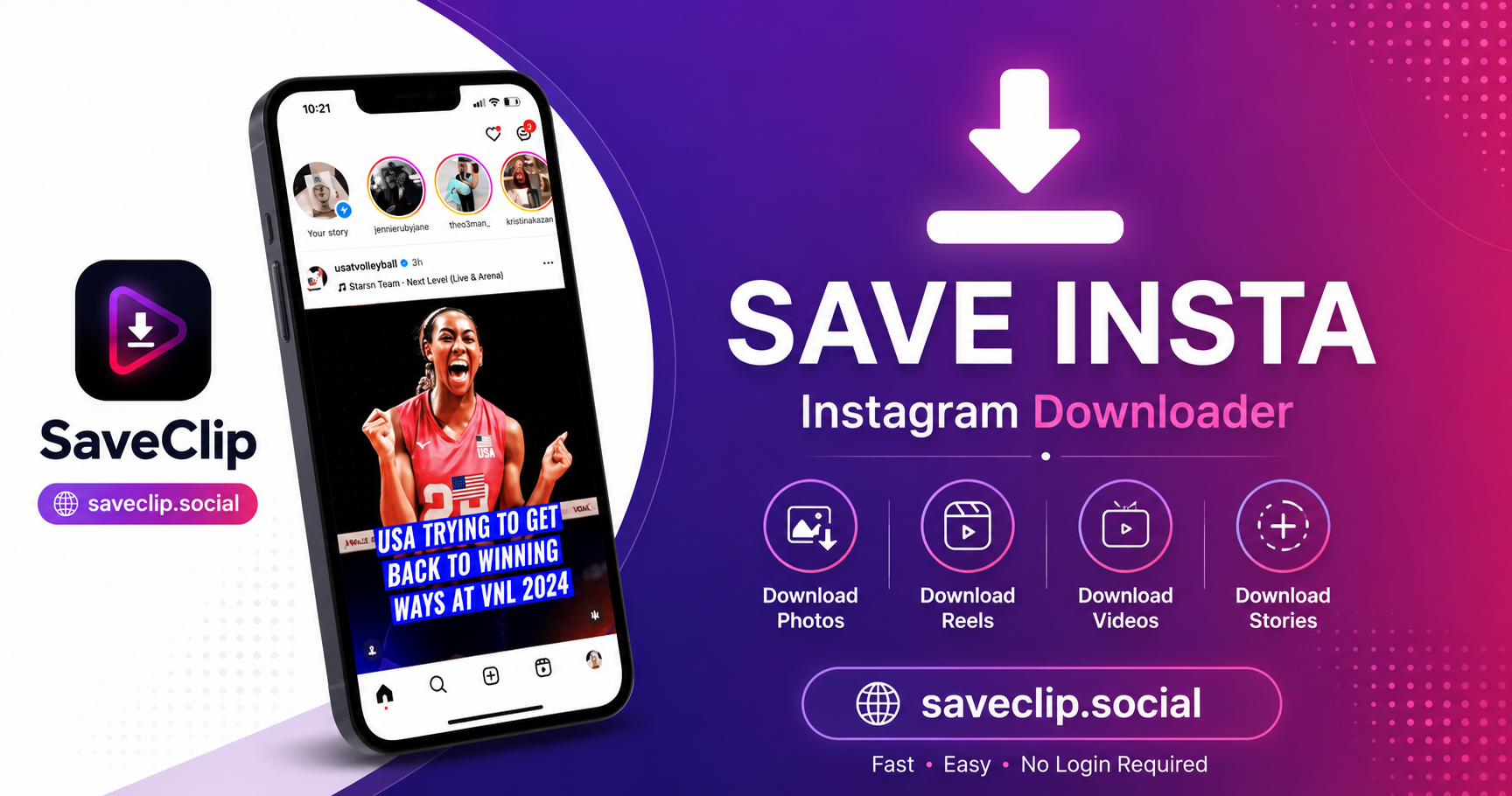 SaveClip Downloader Banner